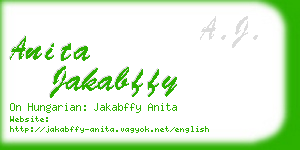 anita jakabffy business card